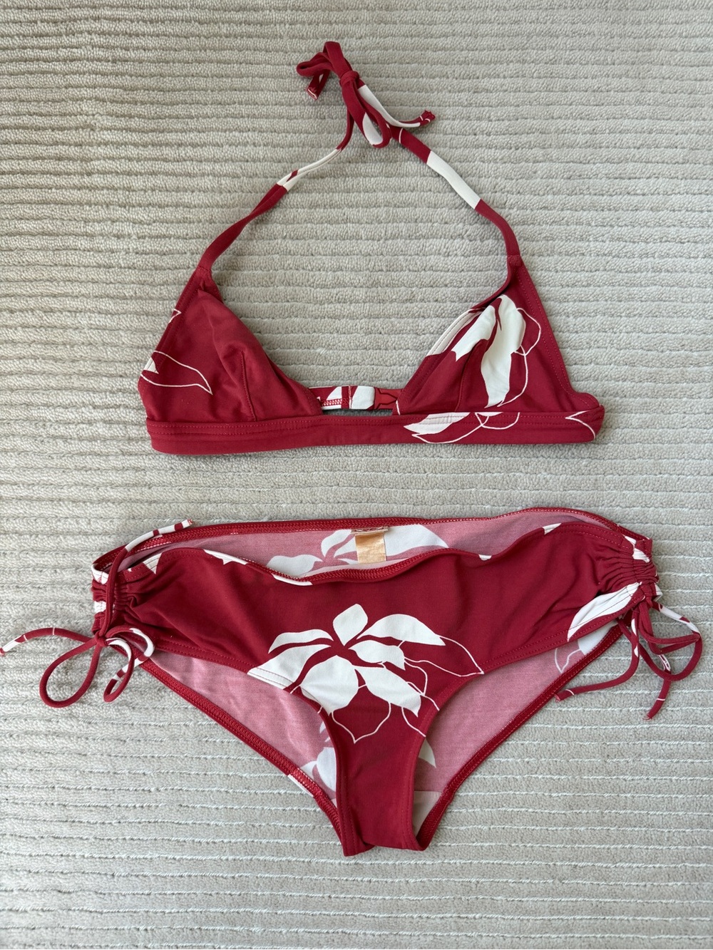 Eres Red Floral Two-Piece Swim Set - Kids Swim